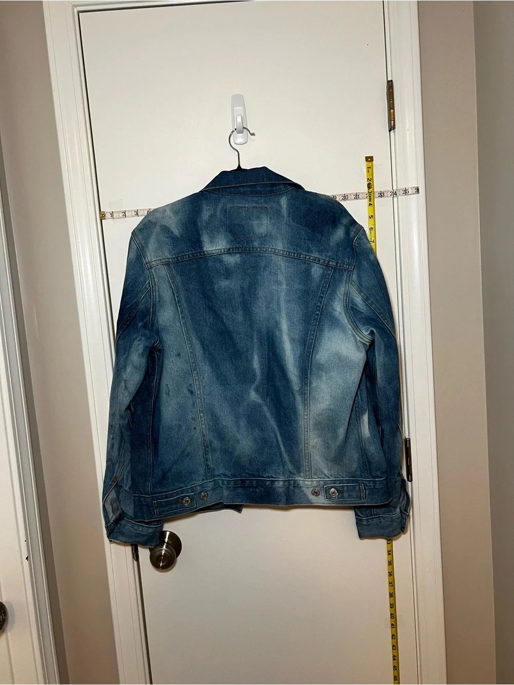 Levi's Faded Blue Distressed Denim Jacket Sturdy like New Button Details